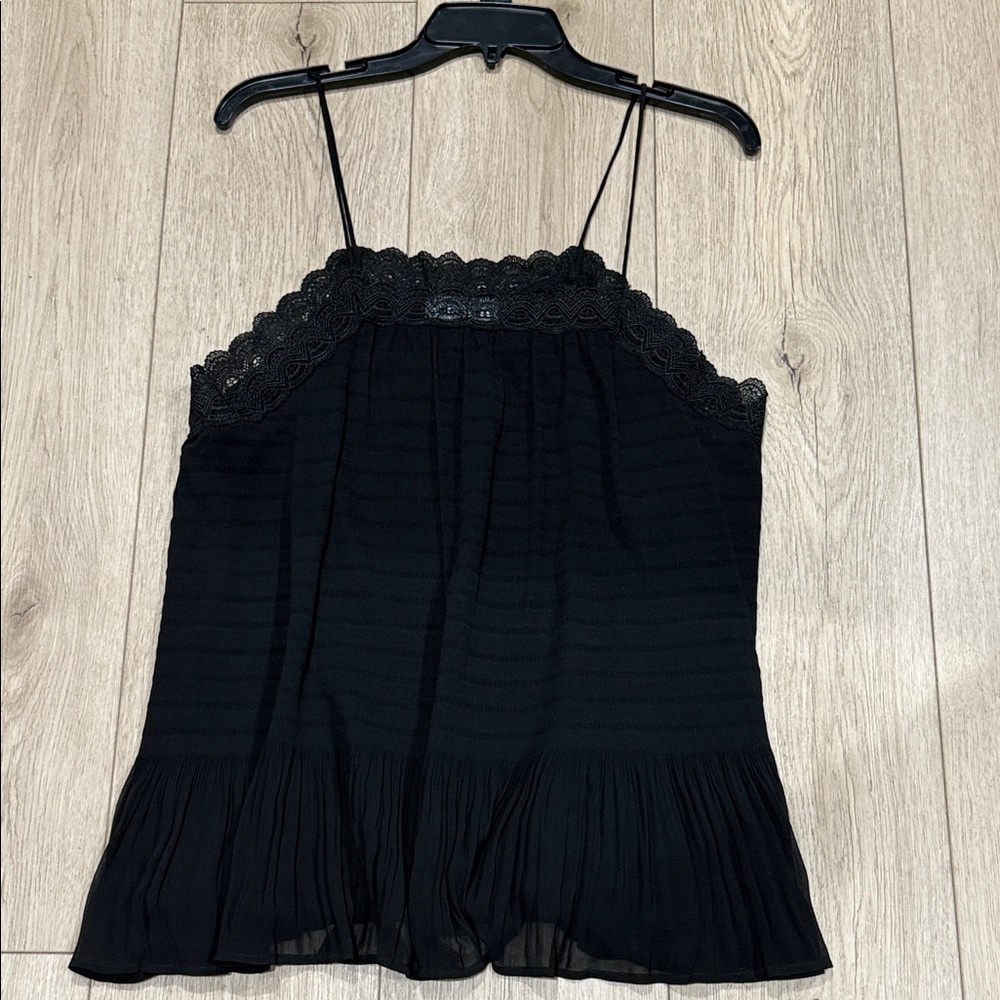 Highline Collective Chic Black Lace Trim Cami Camisole, Sz M Nordstrom
